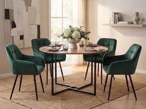 Sötétzöld MARLEN VELVET étkezőszék fekete lábakkal