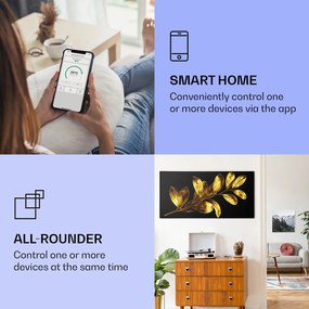 Klarstein Wonderwall Air Art Smart, infravörös hősugárzó, 120 x 60 cm, 700 W, arany levél