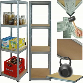 Helios horganyzott fém tároló állvány 180x35x35cm 4Px175kg