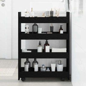 Keskeny Tároló Kocsi Fekete tölgy 60 x 20 x 82 cm Faanyag