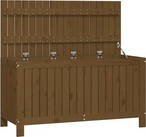 Mézbarna Tömör Fenyőfa Kerti Tárolóláda 115 X 49 X 60 Cm