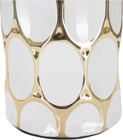 Fehér-aranyszínű kerámia asztali lámpa textil búrával (magasság 56 cm) Glam Carv – Mauro Ferretti