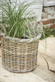 Rattan virágcserép műanyag belsővel - többféle méretben Méret: M