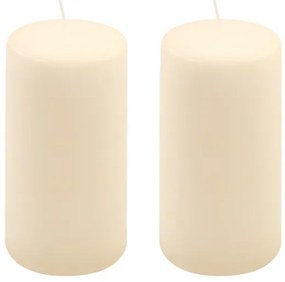 Gyertyakészlet oszlopszerű 15 cm Ø 7,5 cm 2 db krémszínű