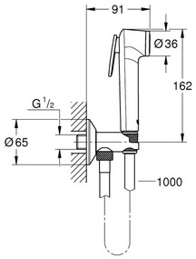 GROHE 26358000 - Falra szerelhető TEMPESTA-F szett kézi bidézuhannyal, 1000 mm, króm