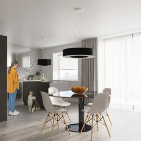 Sollux SL.0798 - Csillár zsinóron SATURNO SLIM 8xE27/60W/230V á. 90 cm fekete