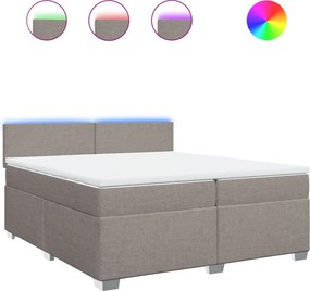 vidaXL tópszínű szövet rugós ágy matraccal 200 x 200 cm