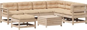 vidaXL 8 részes tömör fenyőfa kerti ülőgarnitúra párnákkal