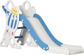 AIYAPLAY Gyermekcsúszda 18-36 hónapos gyerekeknek 157 cm hosszú, 3 csúszásmentes lépcsővel, 30 kg terhelhetőséggel, Beltéri kék és szürke | Aosom