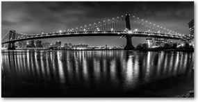 Fotó vászonkép edzett üveg Manhattan éjszaka 140x70