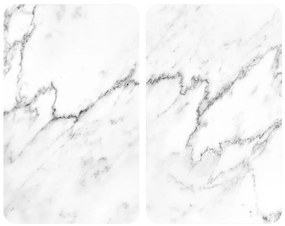 Edzett üveg tűzhely fedőlap szett 2 db-os 30x52 cm Marble – Wenko