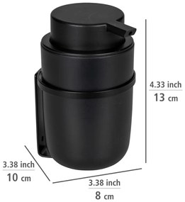 Fekete öntapadós műanyag szappanadagoló 0,25 l Carpino - Wenko