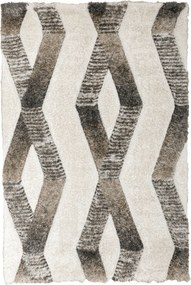 Shaggy Szőnyeg Puha Vastag Sűrű Rombusz Barna Bézs California 160x220 cm