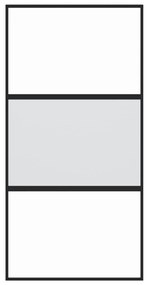 Fekete edzett üveg és alumínium tolóajtó 102,5 x 205 cm