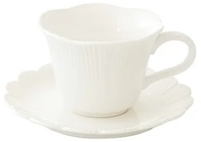 Porcelán teáscsésze+alj, 250ml, Fleuri white