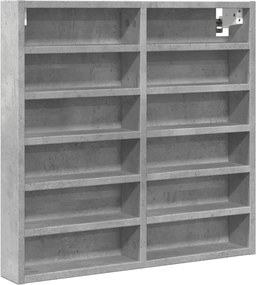 vidaXL betonszürke szerelt fa vitrinszekrény 60 x 8,5 x 58 cm