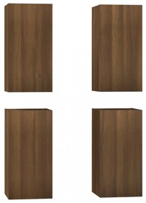 4 db barna tölgy színű szerelt fa TV-szekrény 30,5 x 30 x 60 cm