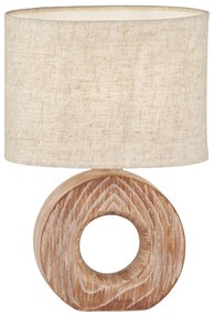 Barna-bézs kerámia asztali lámpa textil búrával (magasság 31 cm) Hanke – Fischer &amp; Honsel