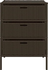 vidaXL barna polyrattan kerti tárolószekrény 55 x 59 x 80 cm