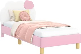 vidaXL Gyerekágy kerettel fejtámlával Rózsaszín 80 x 160 cm PU