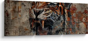 Kép - Téglatigris (órával) (90x30 cm)