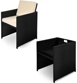 Deuba Kerti rattan szett America 4+4- fekete