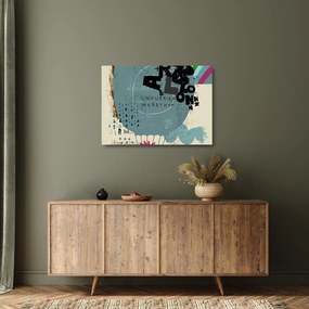 Üveg kép - Repülő léggömb szivárvánnyal (70x50 cm)
