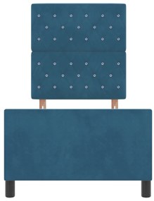 Ágykeret Sötétkék 80x200 cm Bársony