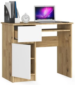 PC asztal Bhaskar (artisan tölgy  + fehér) (B). Akció -18%. 1070876