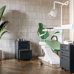 KATE görgős konténer íróasztal alá – 390 x 600 x 500 mm, antracit színű