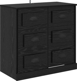 vidaXL Széf fiókkal Fekete tölgy 70 x 35,5 x 67,5 cm Faanyag