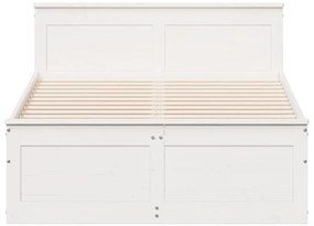 fehér tömör fenyőfa fejtámlás ágykeret matrac nélkül 120x190 cm