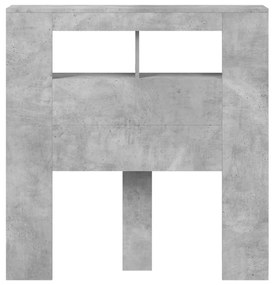 betonszürke szerelt fa LED-es fejtámla 100x18,5x103,5 cm
