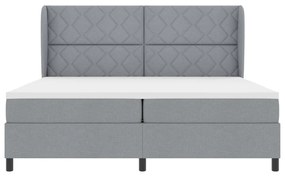Boxspring Ágy Matraccal - Világosszürke, 200x200 cm Szövet