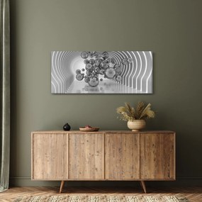 Kép - Fekete-fehér buborékok (120x50 cm)