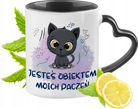 Cica Bögre Fekete Szív Alakú Füllel Ajándék