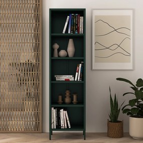 Könyvespolc MARIO, 500 x 1800 x 350 mm, Modern: palack zöld szín