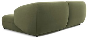 Zöld bársony sarokkanapé (jobb oldali) Moana – Makamii