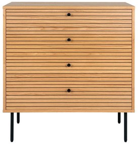 Natúr színű magas komód tölgyfa dekorral 80x85 cm Kyoto – House Nordic