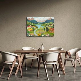 Kép - Falu a hegyekben (70x50 cm)