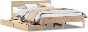 vidaXL tömör fenyőfa ágy matrac nélkül 150x200 cm