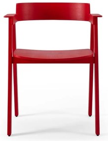 Piros tölgyfa karfás étkezőszék Flip – Gazzda