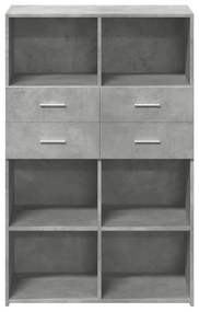 betonszürke szerelt fa magasszekrény 80 x 42,5 x 124 cm