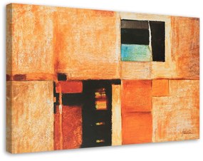 Gario Vászonkép Geometrikus kompozíció tégla színben Méret: 60 x 40 cm