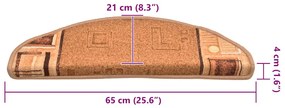 5 db bézs öntapadó lépcsőszőnyeg 65x21x4 cm