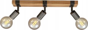 Spotlámpa Briloner Wood Basic 3xE27 szürke/fa 48 cm IP20