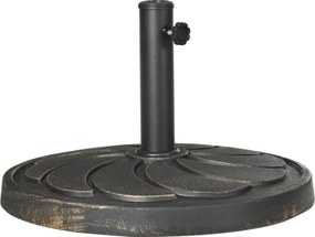 Outsunny Napernyő Talp 18 kg Kerek Napernyő Alap Ø38/48 mm-es Napernyő Kúppal, Kerek Kerti Napernyő Talp Erkélyre, Gyanta, Bronz | Aosom