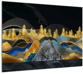 Kép - zlaté hory (üvegen) (70x50 cm)