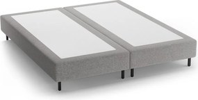 Szürke kárpitozott franciaágy ágytámla nélkül 180x200 cm Whale – Micadoni