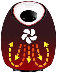 monzana® Forró levegős sütő FRYER 3 fekete - 9 az 1-ben érintőképernyővel 1850 W 6,5 l